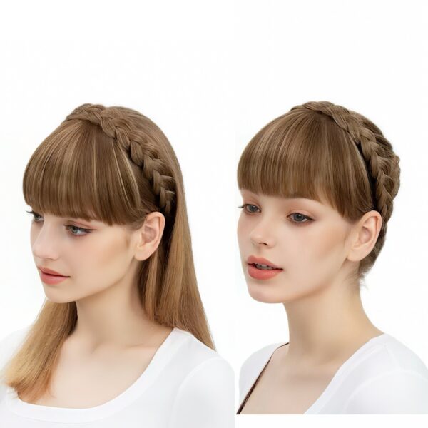 braided hair hoops, wigs, bangs,all in one covering the hairline invisible traceless top of the head hair patch