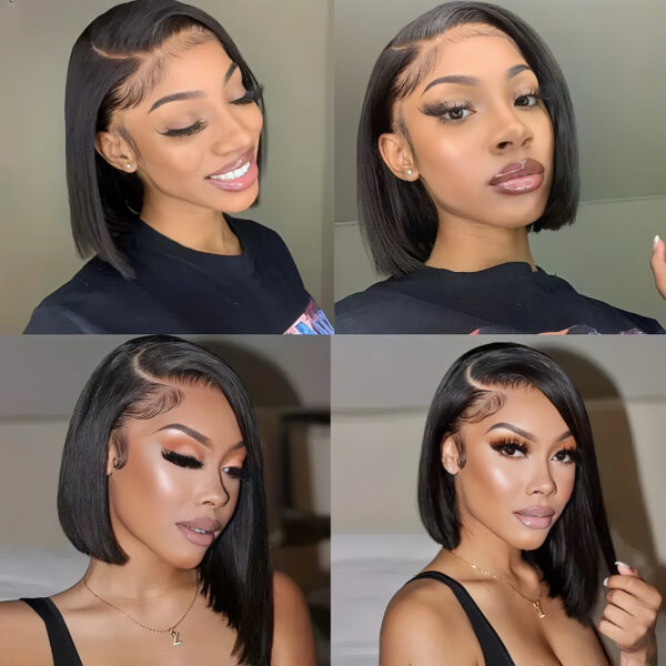 super double drawn bob human hair straight natural color
