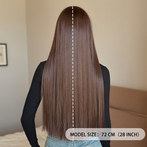 #4 dark chocolate brown 100% human hair with bangs