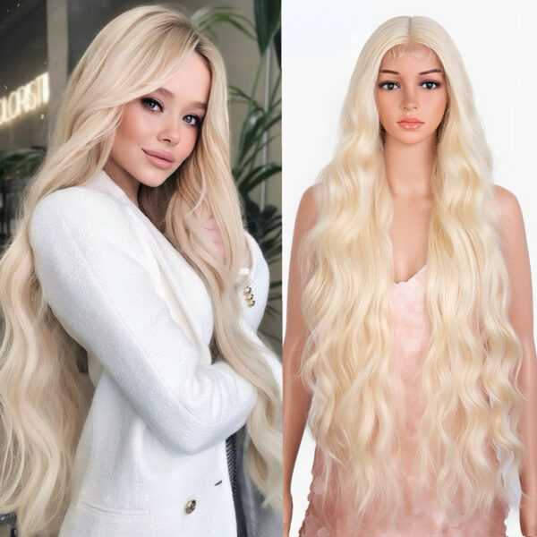 #60 icy platinum blonde body wave lace front human hair