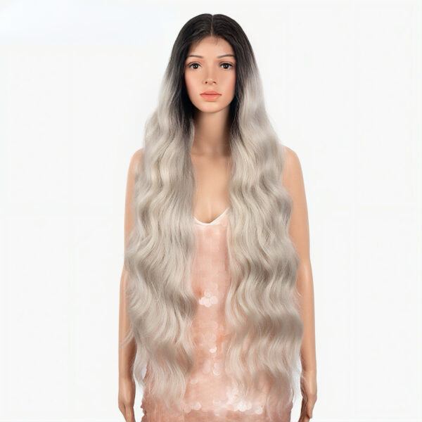 t1b/silver ombre body wave human hair natural black root to metallic silver grey lace frontal wigs t1b/silver ombre body wave human hair natural black root to metallic silver grey lace frontal wigs