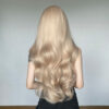 body wave lace front wig #613g cream platinum blonde human hair